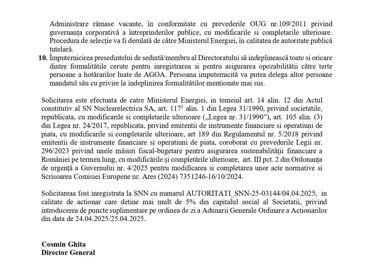 Administratorii Nuclearelectrica care nu pleaca de bunavoie cu despagubiri de 200.000 lei vor fi dati afara Administratorii Nuclearelectrica care nu pleaca de bunavoie cu despagubiri de 200.000 lei vor fi dati afara