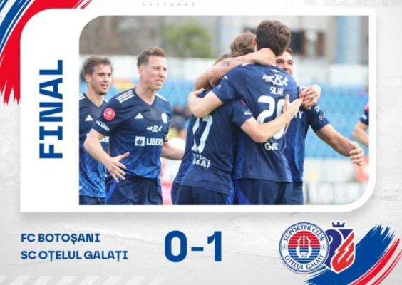 Fotbal: Oțelul Galați a câștigat în deplasare cu FC Botoșani cu 1-0, în play-out