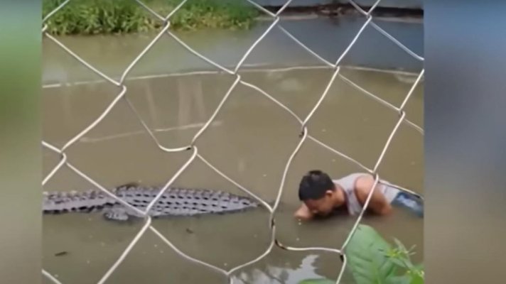 Un bărbat a vrut să-și facă un selfie cu un crocodil și a fost atacat: „A crezut că e statuie”