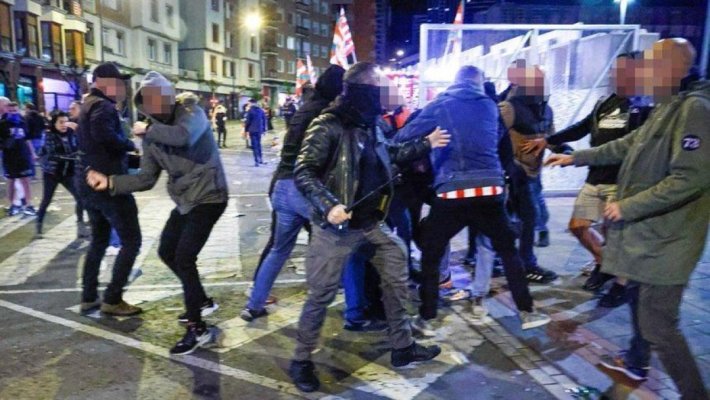 Haos la Bilbao după meciul Athletic - Rangers: Mai mulți polițiști au fost răniți