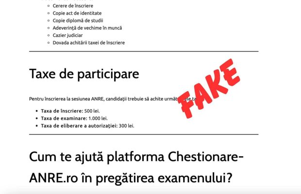 Țeapă de zile mari! Un site care folosește inițialele ANRE organizează cursuri fictive contra unor sume de bani