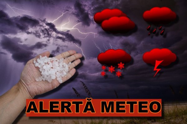 Alertă meteo imediată: Cod roșu de ploi torențiale și grindină de mari dimensiuni