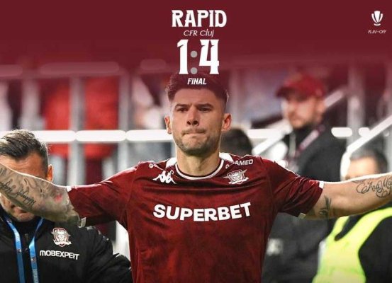 Fotbal: Rapid, învinsă de CFR Cluj cu 4-1, la ultimul meci al lui Săpunaru în Giulești