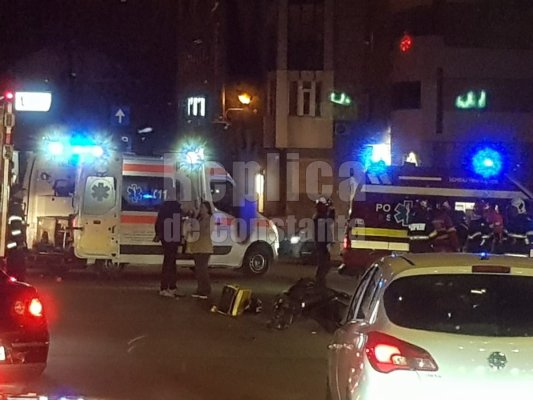 Un motociclist a fost rănit în urma unui accident produs pe strada Mircea cel Bătrân. Video
