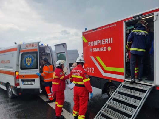 Plan Roşu de Intervenţie activat, pe Autostrada A1. Accident grav, cu 11 victime. Video