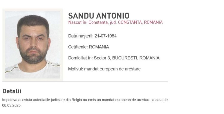 Un fugar din Constanța, și urmărit internațional, a mai comis o infracțiune în Belgia