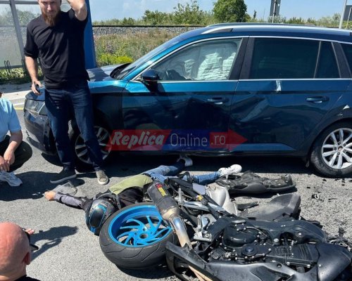 Un motociclist a fost implicat într-un accident rutier grav la Năvodari! Video