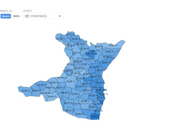Localitățile fruntașe la vot în județul Constanța 