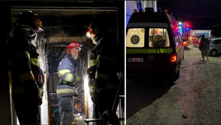 Incendiu puternic într-un bloc din Bârlad. 50 de oameni au fost evacuaţi din apartamente