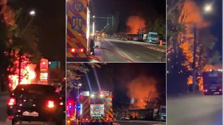 Incendiu de proporţii la un restaurant din Voluntari
