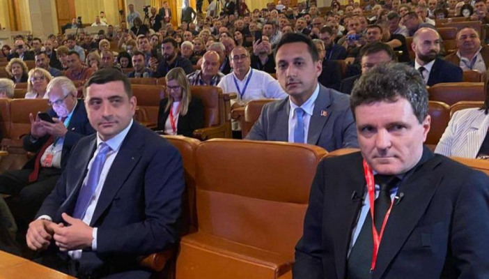 Prima ciocnire în campania electorală! George Simion și Nicușor Dan, unul lângă celălalt la Congresul BNS! Video