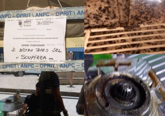 Mizerie de nedescris, la restaurantul Soupizza din Centrul Vechi. A fost închis de inspectorii OPC