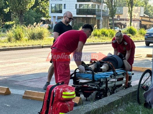 Un biciclist a fost găsit inconștient pe trecerea de pietoni, la intrare în stațiunea Mamaia. Video