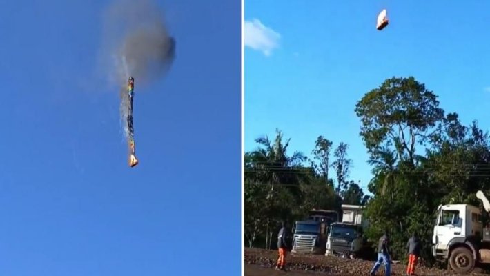 8 persoane au murit după ce un balon cu aer cald, plin cu turiști, a luat foc în aer şi s-a prăbuşit, în Brazilia. Video