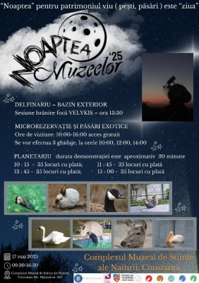  Noaptea Muzeelor, sărbătorită la Delfinariu