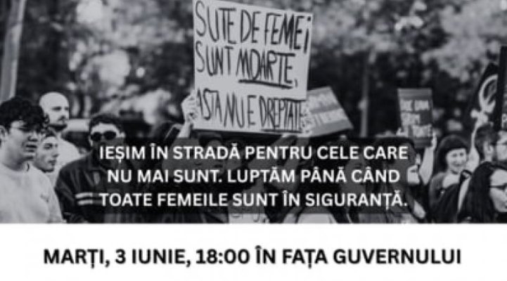 Chemare la protest în fața Guvernului, după asasinarea tinerei din Cosmopolis. „Luptăm până când toate femeile și fetele sunt în siguranță”