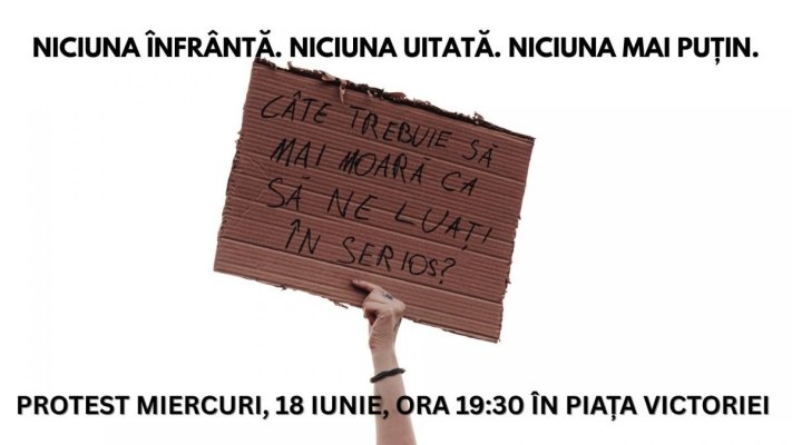Protest în Piața Victoriei, după un nou caz de femicid!