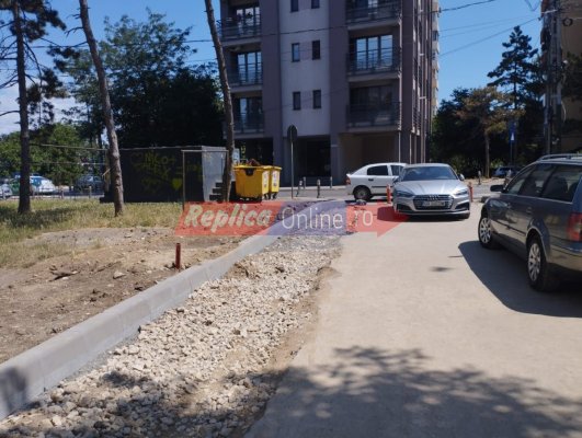 Din cauza extinderii locurilor de parcare de pe Aleea Hortensiei, pietonii se aliniază în șir indian pentru a se deplasa! Video 