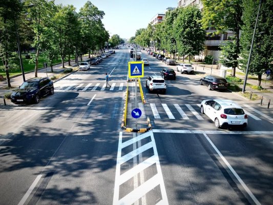 O nouă trecere de pietoni cu scuar a fost amenajată pe bulevardul Alexandru Lăpușnanu
