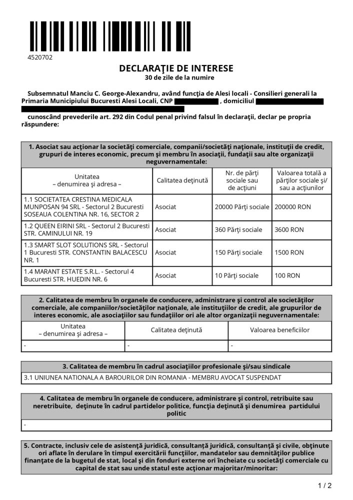 ANAF nu a reusit inca sa vanda terenurile din Corbu ale consilierului general PSD Manciu, din Bucuresti 