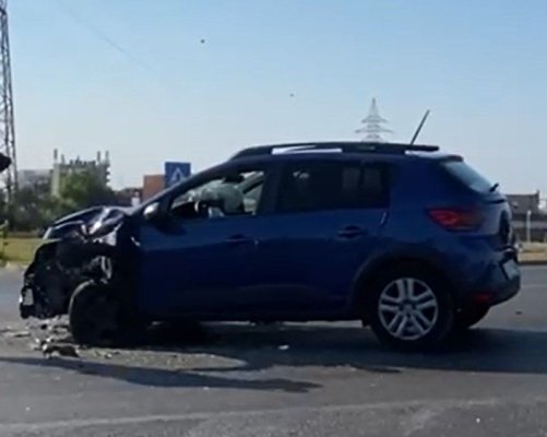 Accident la sensul giratoriu de la Năvodari spre Corbu