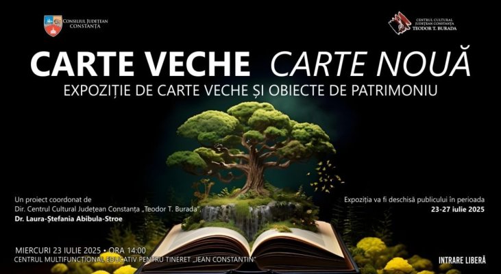 Centrul Cultural Județean „Teodor T. Burada” invitație la expoziția Carte veche, Carte nouă