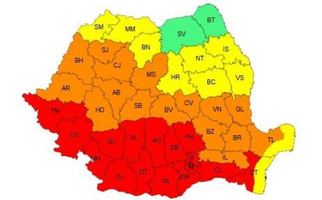 Cod roșu și portocaliu de CANICULĂ pentru aproape toată țara. Sunt anunțate temperaturi de până la 43 de grade 