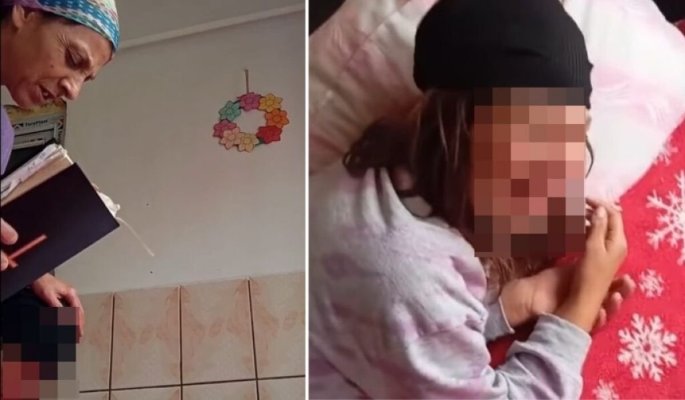 Șocant! O mamă a fost surprinsă în timp ce își „exorcizează“ fiica în lacrimi: „Scot eu dracii din tine!“ Video