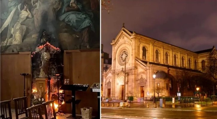 Un român a incendiat catedrala Notre-Dame des Champs din Paris: Pagubele provocate sunt uriașe! Video 