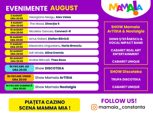 OMD Mamaia, evenimente în luna august: muzică, spectacole, istorie și valuri de distracție