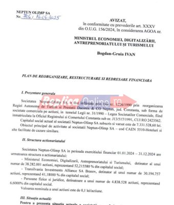 Dezastru la Neptun Olimp S.A.: Acționarii au respins planul de reorganizare al societății! 
