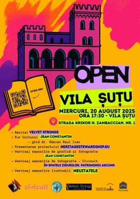 Centrul Cultural Județean ,,Teodor T. Burada” vă invită  la ,,OPEN VILA ȘUȚU”