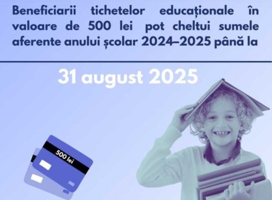 MIPE: Sumele de 500 de lei virate pe cardurile educaționale pot fi utilizate până la 31 august