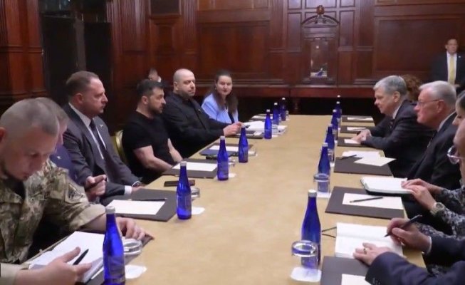 Discuții SUA - Ucraina - UE, la Washington: Zelenski spune că „numai forţa poate constrânge Rusia la pace.“ Video