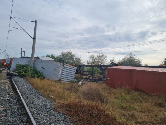 Trafic feroviar blocat pe ruta Constanța – Mangalia din cauza unui vagon răsturnat