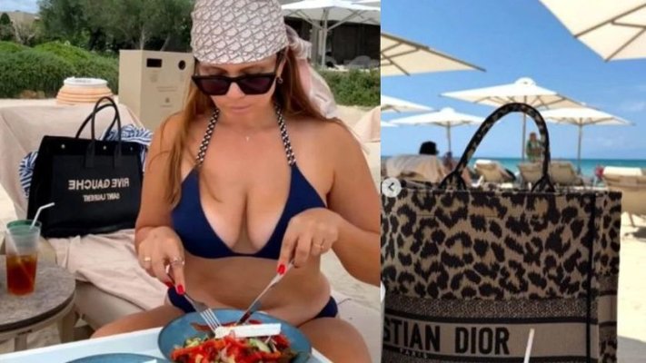 Cristina Șișcanu a fost luată la mișto după ce s-a afișat pe plaja cu o geantă de la Christian Dior