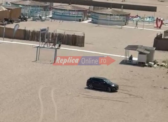Nesimțirea în vacanță! Un turist cu mașină de Mureș a „speriat“ nisipul, pe o plajă din Constanța! Video 