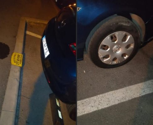 Vandalism în Km 4-5: un șofer și-a găsit mașina cu roțile tăiate, după ce a parcat pe un loc „rezervat“