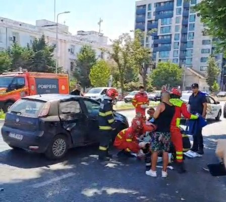 Motociclist lovit de o mașină, pe Bulevardul Mamaia
