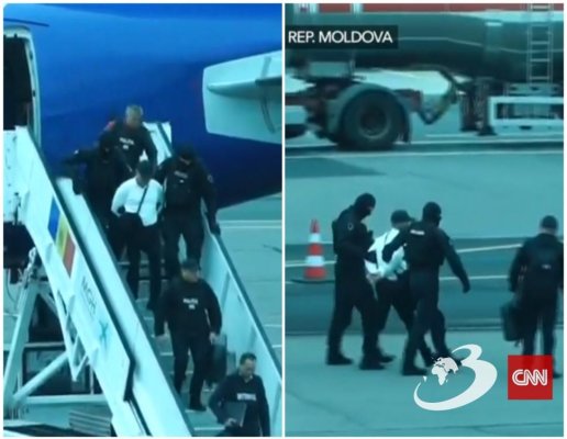 Vladimir Plahotniuc a fost adus la Chișinău. Primele imagini cu el pe aeroport, flancat de mascați