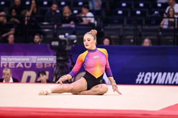 Constănțeanca Sabrina Maneca Voinea, medaliată cu aur în finala la sol, la Cupa Mondială de Gimnastică de la Paris