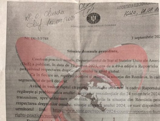 Bombă! SUA cere oficial lămuriri României despre anularea alegerilor prezidențiale din 2024. Document  