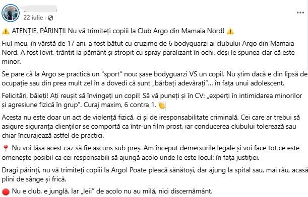 Gorilele clubului Argo din Mamaia au devenit animale! Au bagat in spital un turist din Bucuresti Gorilele clubului Argo din Mamaia au devenit animale! Au bagat in spital un turist din Bucuresti