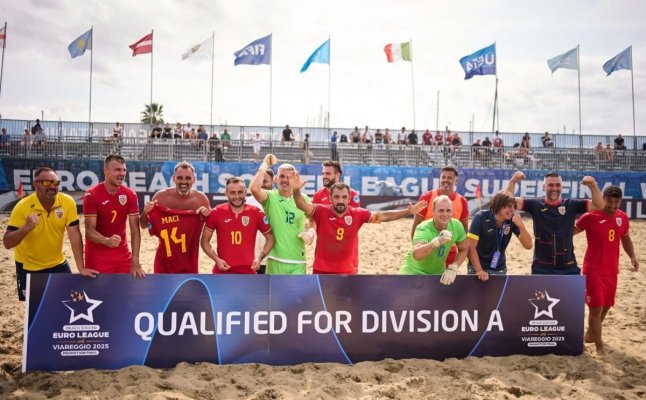 România s-a calificat în primele 8 echipe ale Europei la Fotbal pe plajă