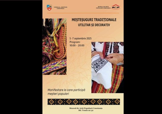 Tradiția prinde viață la Constanța: trei zile de meșteșuguri autentice în fața Muzeului de Artă Populară