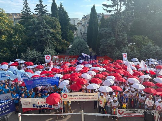 Sindicaliștii ies din nou în stradă la Constanța VIDEO