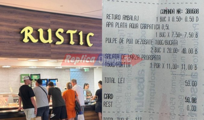 Rustic din City Mall te jupoaie! Un kilogram de pulpă de pui... fără garnitură costă 200 de lei! 