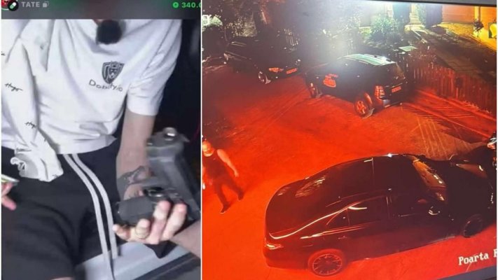  Incident armat la reședința fraților Tate: un bărbat a transmis live pe internet atacul cu un pistol