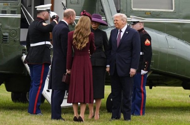 Ceremonie impresionantă pentru primirea lui Donald Trump la castelul Windsor! Video