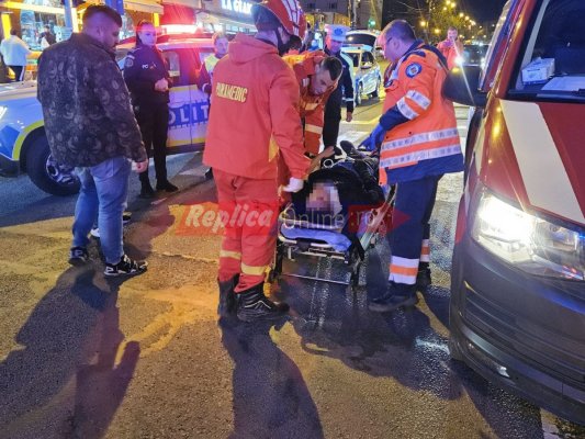 Accident rutier, cu un scuter implicat, în zona Tomis 3. O persoană a fost rănită. Video